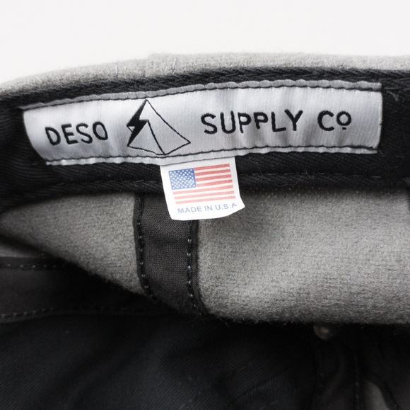 DESO Supply Co Hat Cap USA Adjustable Leather Strap Gray & Red Unisex - Picture 8 of 8